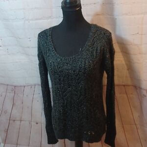 Decree Womans Dark Open  Knit Whimsigoth  Sweater Y2K  M